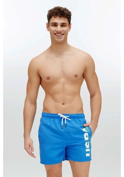 U.S. Polo Assn. Erkek Saks Mavi Orta Boy Deniz Şortu Saks Mavi