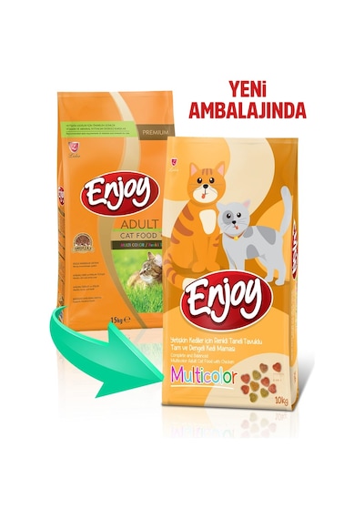 Enjoy Multicolor Tavuklu Kedi Maması 15 Kg