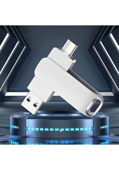 Metalik Kompakt Type-c Usb Flash Drive 64gb Çift Arabirim Ofis Ve Eğitim İçin Taşınabilir Depolama
