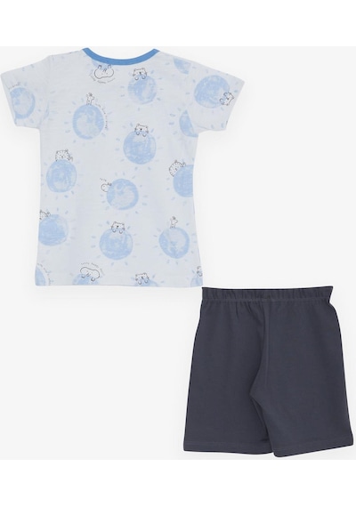 Breeze Girls & Boys Erkek Bebek Pijama Takımı Sevimli Hayvanlar Alemi Dostluk Temalı 9 Ay-3 Yaş, Açık Mavi-açık Mavi Açık Mavi
