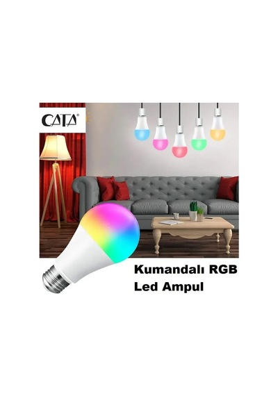 Ct-4058 9w Rgb-w Led Ampul Uzaktan Kumandalı 64 Renk E27 Duy Renk Değiştiren Led Ampul 7 Metre Algılama Mesafeli