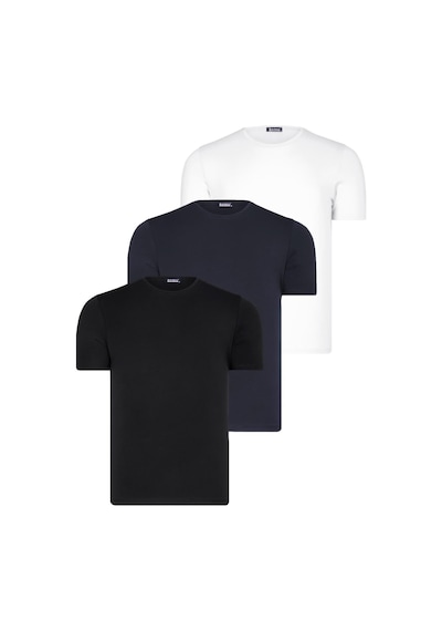 Üçlü Set T8569 Dewberry Bisiklet Yaka Erkek T-shırt-siyah-beyaz-lacivert