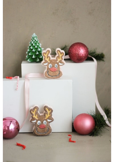Star Bomb Christmas Bath Bomb Yılbaşı Koleksiyonu Geyik Banyo Topu Nem Bombası 2'li