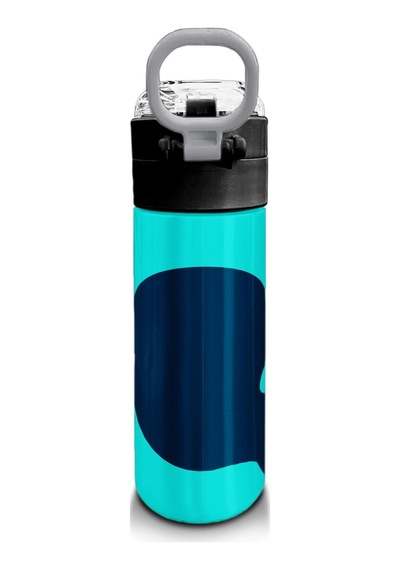 Coral High Kids Lacivert Turkuaz Desenli Pipetli Ve Direkt İçim Çelik Termos 500 Ml 31886 Turkuaz