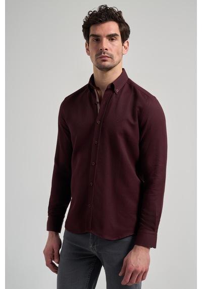 İmza Koyu Kahverengi Uzun Kol Baskılı Bez Ayağı Düğmeli Yaka Cepsiz Casual Slim Fit Gömlek 1004250138 400 Koyu Kahverengi İmza Koyu Kahverengi Uzun Kol Baskılı Bez Ayağı Düğmeli Yaka Cepsiz Casual Slim Fit Gömlek 1004250138 400 Koyu Kahverengi