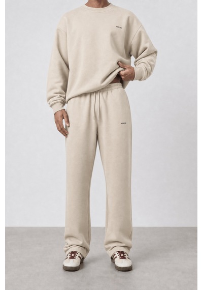 Erkek Respire Basic Baggy Eşofman Altı Bej