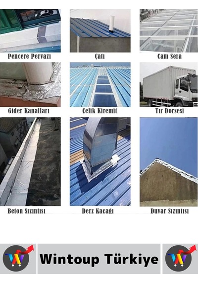 Ultra Güçlü Su Geçirmez Isıya Dayanıklı Alüminyum İzolasyon Tamirat 96 Mm X 2 Metre Çamur Bant 4 Adt