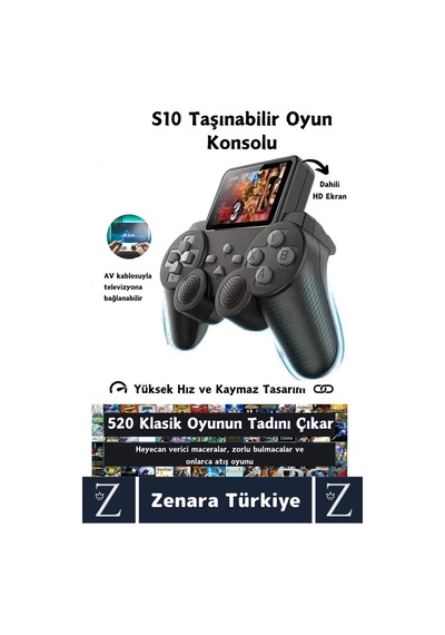 Çift Oyunculu Usb Şarj Mini Uyumlu El Atarisi Street Fighter Super Mario 520 Nostalji Oyun Gamepad