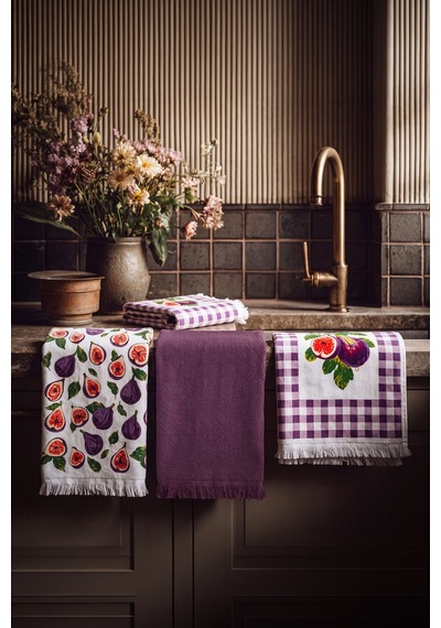 Figella 3'lü Mutfak Havlu Seti Baskılı 40x60 Renkli-40x60