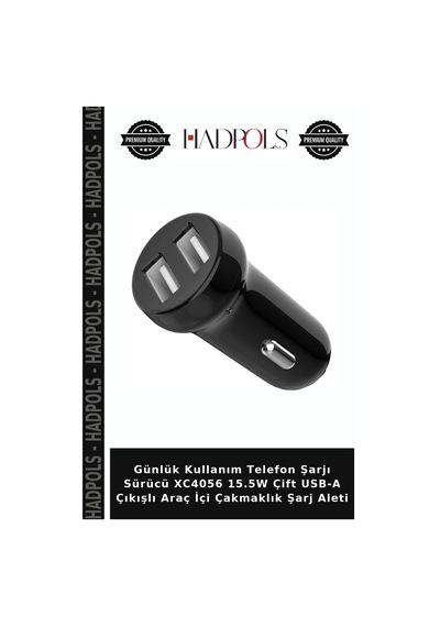 Günlük Kullanım Telefon Şarjı Sürücü Xc4056 15.5w Çift Usb-a Çıkışlı Araç İçi Çakmaklık Şarj Aleti