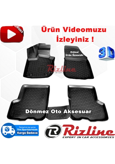 Sandero Stepway 3D Paspas Havuzlu Siyah 2012-2019 Arası Rizline N11.8243