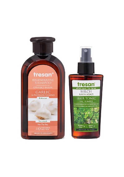Tresan Sarımsak Onarıcı Bakım Şampuanı 300 ML + Tresan K.ağacı Özlü Saçtoniği 125 ML