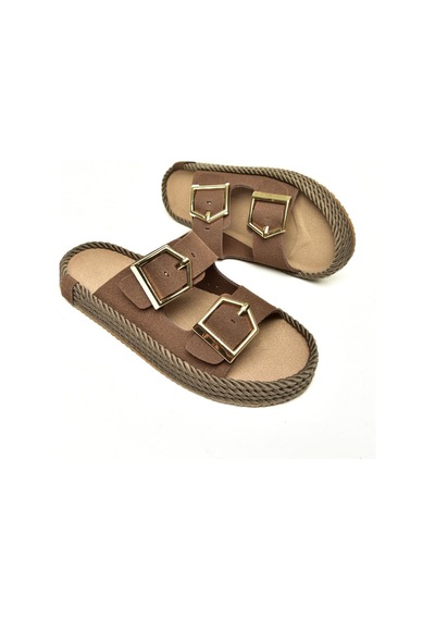 Fox Shoes U596030202 Kahverengi Süet Kadın Terlik Kahverengi-süet Kahverengi