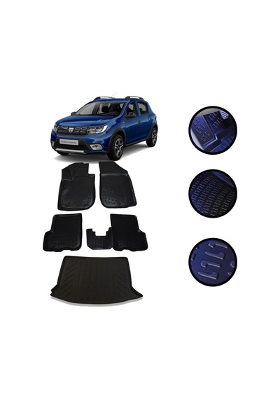 Dacia Sandero Hb 2012-2021 Arası 4D Havuzlu Oto Paspas Bagaj Set