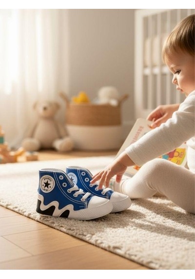 Erkek Bebek Spor Ayakkabı Görünümlü Patik-16271 Mavi
