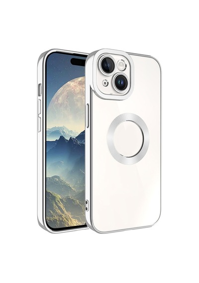 Apple Uyumlu iPhone 15 Kamera Korumalı Logo Gösteren Zore Omega Kapak