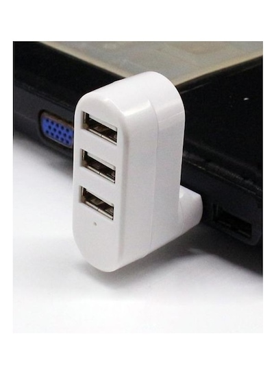 4 Port Usb 2.0 Hub Çoklayıcı Çoğaltıcı 180 Derece Dönen Beyaz