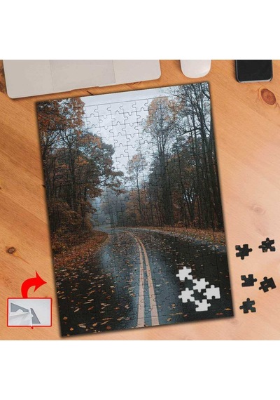 Sonbahar, Yağmur, Yapraklar 240 Parça Puzzle Yapboz Tablo-a819