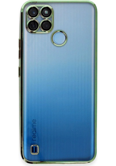 Cosmotex Newface Realme C25y Kılıf Razer Lensli Silikon - Yeşil