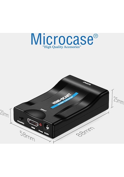 Microcase Hdmı To Scart Dönüştürücü Adaptör Siyah - Al2620