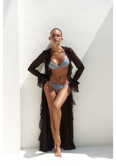 Mai Collection Mai Studios Co. Freya Kahve Uzun Elbise Kahve