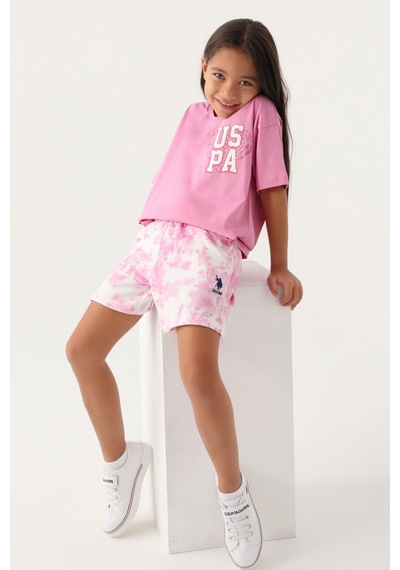 U.s. Polo Assn Kız Çocuk Mor Şort Takım Mor