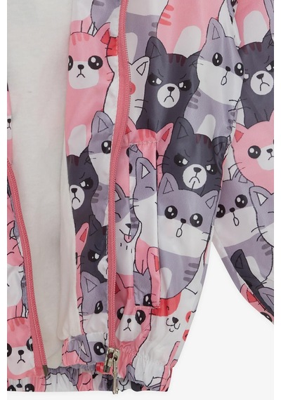 Breeze Kız Çocuk Yağmurluk Sevimli Kedicik Desenli 1-5 Yaş, Karışık Renk Karışık Renk