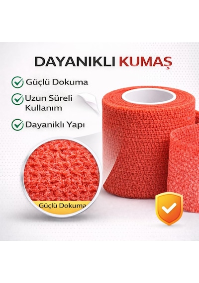 Tr Sarı Elastik Bandaj Çok Amaçlı Spor Ve Veteriner Bandajı, Esnek Destek Sargısı, Bilek Diz Ayak Ve Kas Koru