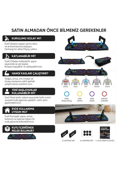 Şınav Tahtası Push Up Board Katlanabilir Ev Tipi Fitness Ekipmanı