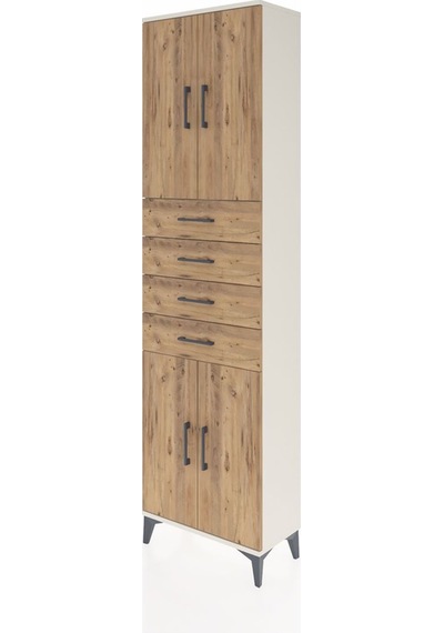 Arges Dolap 3 Raflı 4 Çekmeceli 4 Kapaklı 60x30x221 Aytaşı-çam Aytaşı