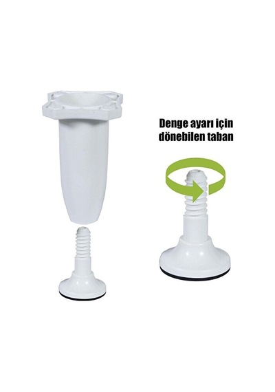 Ayarlanabilir Dolap Mobilya Koltuk Kanepe Sehpa Ayağı Bt 10 Cm Plastik Beyaz Ayakları
