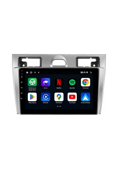 Ford Fiesta Android Siyah Multimedya 2006-2009 Carplay Android Auto Navigasyon 4gb Ram 64gb 9"