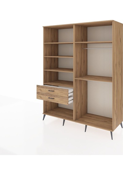 Kronos Gardrop 6 Raflı 2 Çekmeceli 2 Askılı 176x59x221 Çam-çam Beyaz Kronos Gardrop 6 Raflı 2 Çekmeceli 2 Askılı 176x59x221 Çam-çam Beyaz