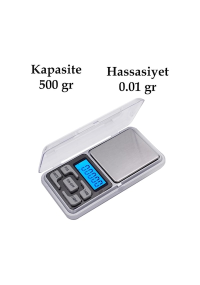 Dijital Hassas Elektronik Cep Terazi Tartı 500 Gr 0.01 Gr Hassasiyet 5468 Çok Renkli