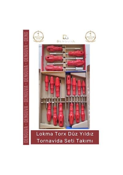 Tornavidaseti Profesyonel Dayanıklı Çok Amaçlı Tamir Tadilat Lokma Torx Düz Yıldız Tornavida Seti T