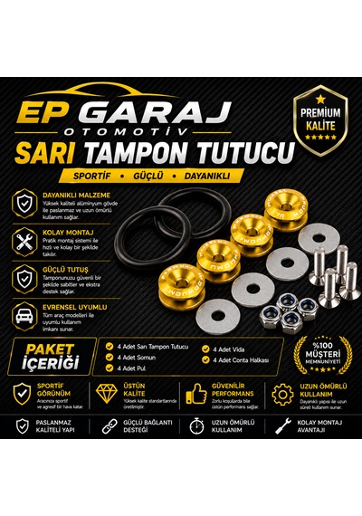Universal Sarı Tampon Tutucu Sportif Ve Güçlü Görünüm
