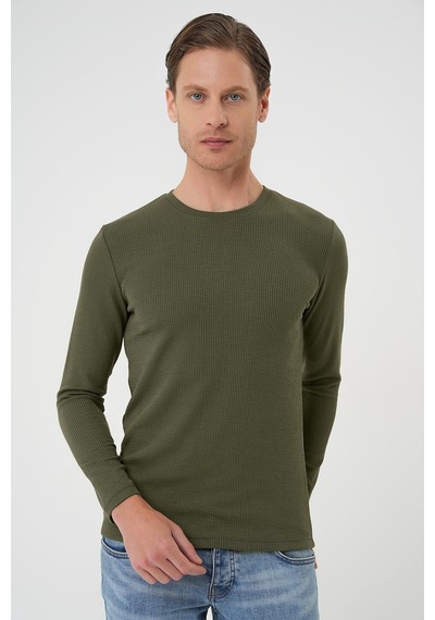 Efor Ts 887 Slim Fit Haki T-shirt Haki