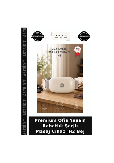 Premium Ofis Yaşam Rahatlık Şarjlı Masaj Cihazı H2 Bej