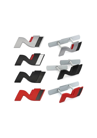 Mat Gümüş A-araba Sticker N Hattı Nline Amblem Rozet Çıkartması Hyundai I20 I30 Kona Tucson Sonata Elantra Veloste