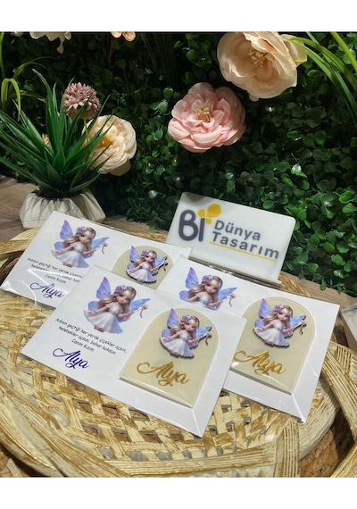 Uv Baskı Pleksi Magnet Söz, Nişan, Nikah, Düğün, Kına, Doğum Günü 10 Adet Bebe Mavisi