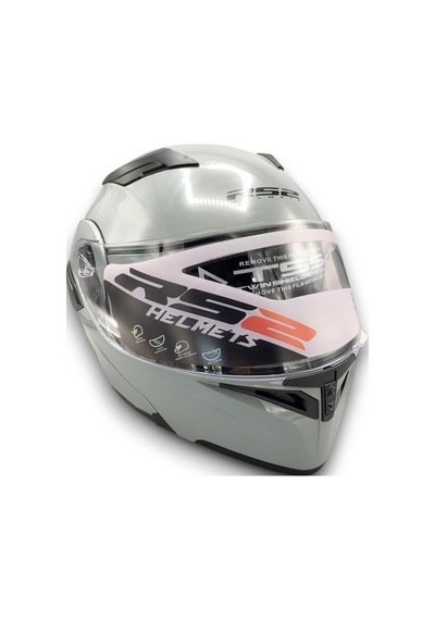 Motosiklet Rs2 Kask Çene Açılır Güneş Vizörlü Glos Grey Gri