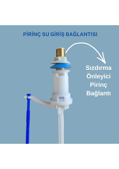Wasseberg Rezervuar İç Takımı Tam Set Şamandıralı Dolum Ve Boşaltma Mekanizması, Pirinç Su Giriş Bağlantılı, Sızdırmaz Conta Ve Montaj Aparatları Beyaz