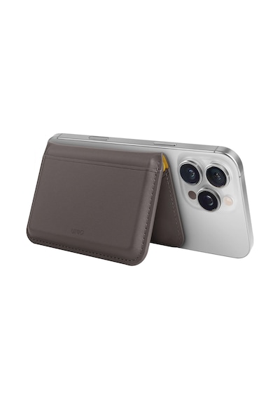 Standlı Magnetic Lyden Ds Vegan Deri Kartlık Kimlik/ehliyet/kredi Kartı Taşıyıcı Cüzdan Rfıd Koruma Grey