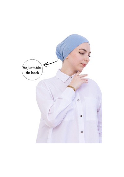 Modish Group Pratik Bone Pamuklu Tesettür İç Bone, Başörtüsü İçin Hazır Viskon Şapka, Namaz Günlük Kullanım İçin Mavi