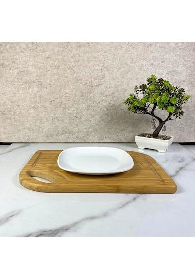 Ayrex Oval Kare Servis Tabağı, Polikarbon, Tatlı Sunum Tabağı, 18cm Diğer