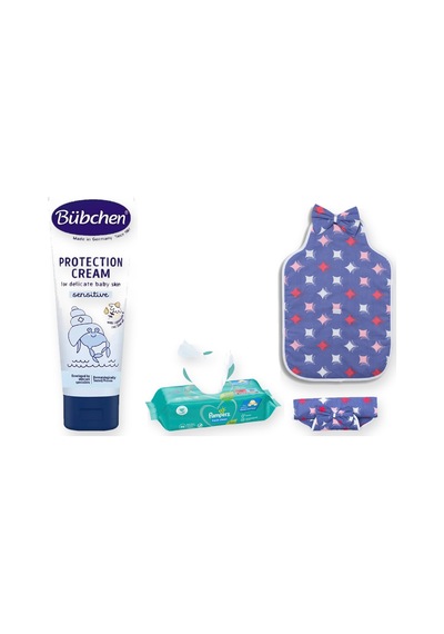 Alt Değiştirme Seti 3 Parça: Sema Baby Alt Açma Minderi + Prima Islak Mendil + Pişik Kremi - Mavi