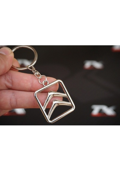 Citroen Uyumlu Logo Krom Metal Çift Yön Stil Anahtarlık