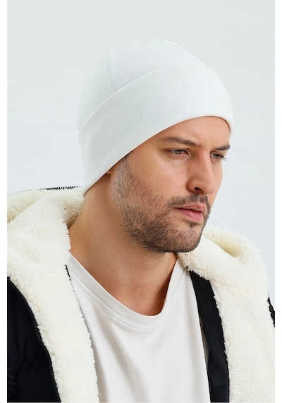 Erkek Termal %100 Pamuklu Soft 2 Stil 1 Arada Bere Premium Cuts Serisi - Standart / Beyaz Beyaz