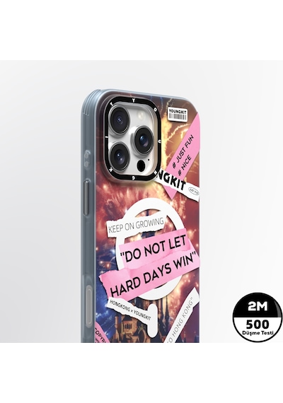 Apple Uyumlu iPhone 15 Pro Max Kılıf Magsafe Şarj Özellikli Youngkit A-city Serisi Kapak Pembe Pembe