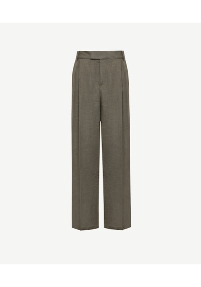 Yargıcı Pilili Keten Pantolon 25yepn3004x 007 Haki